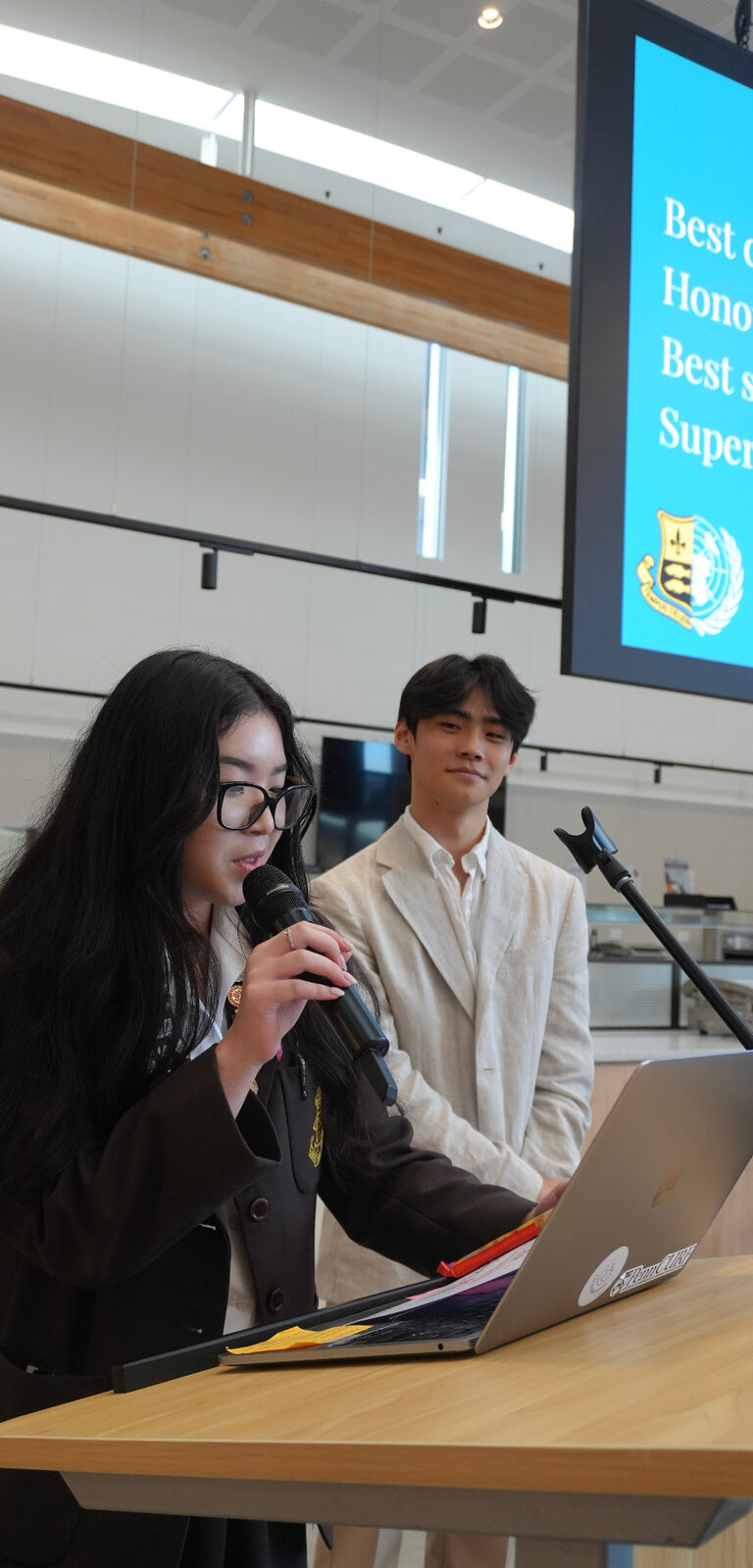 Speaking at a Model UN conference